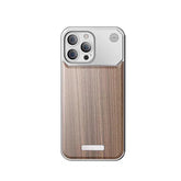 Walnut Wood Aluminum Alloy Frameless Shell  Magnetic Aromatherapy(Fragrance Release) Case for iPhone 15 Series